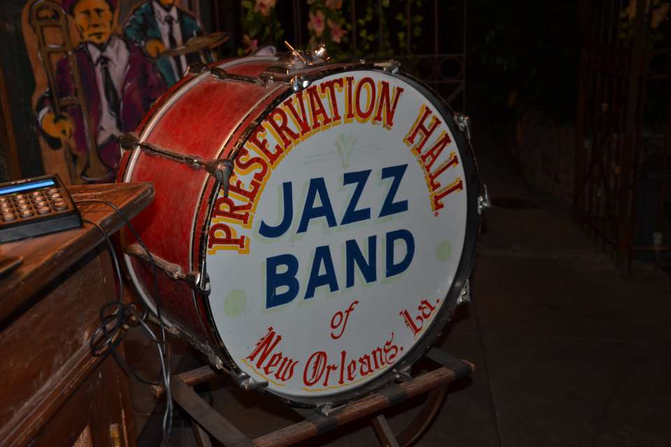 Drum with logo of Preservation Hall