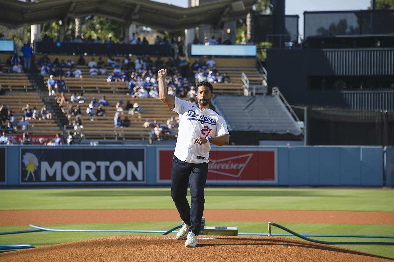 Kristofer Jones throws ceremonial first pitch at Dodger Stadium