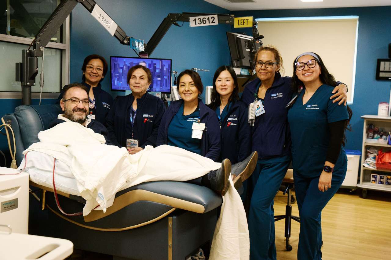 Ed Nazarian and the staff of the UCLA Blood & Platelet Center. 