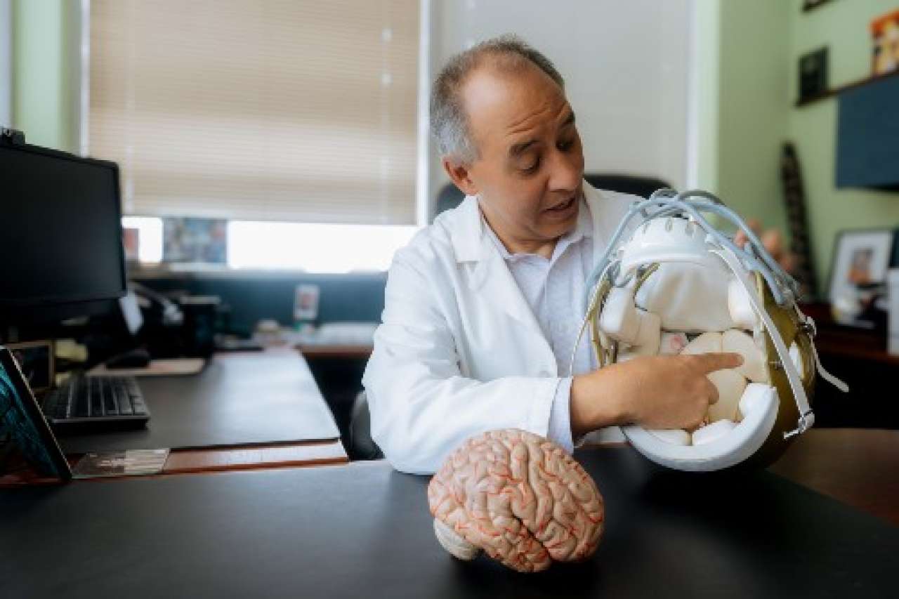 Dr. Giza with helmet