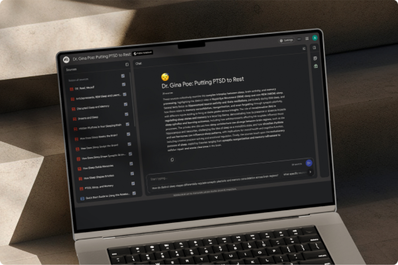 Laptop open with neuronote program on the screen