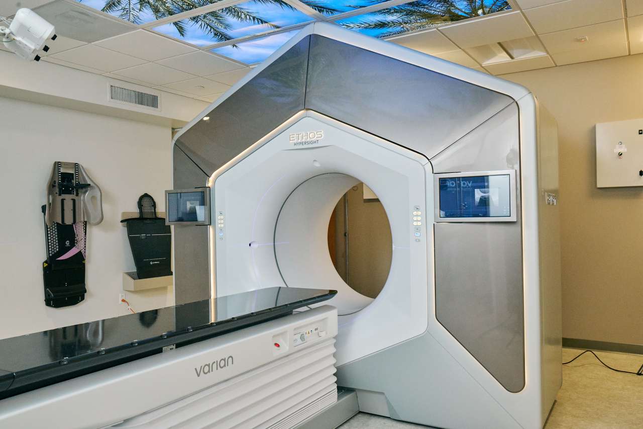 The linear accelerator in the El Segundo radiation oncology clinic.