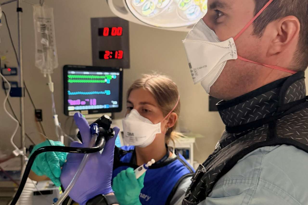 pulmonary fellows practicing procedures