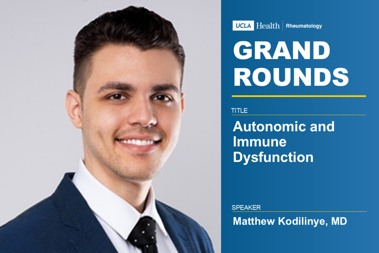 Professional headshot of Matthew Kodilinye, MD, with event details.