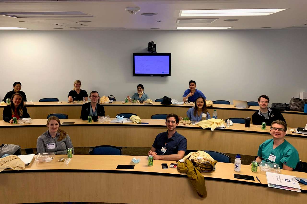 A group of clinical training students in the classroom
