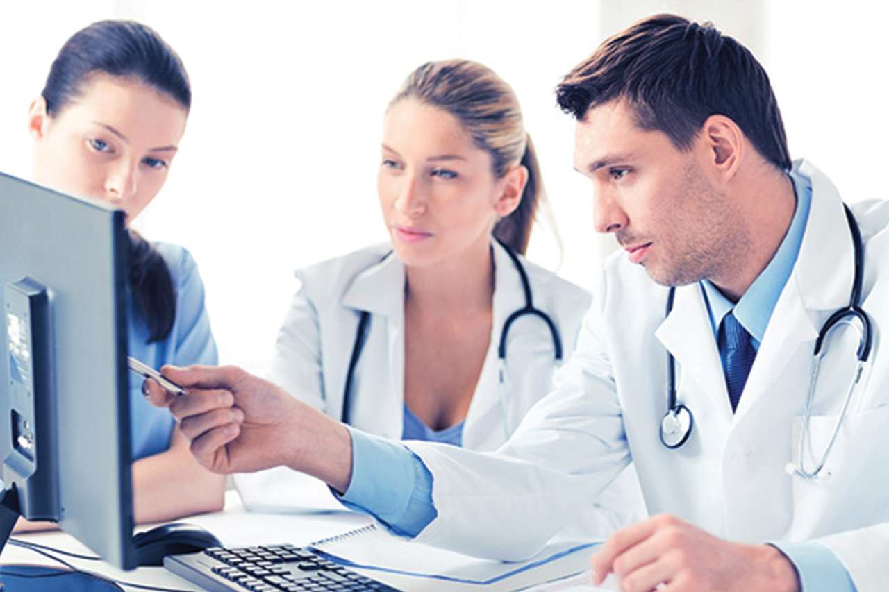 Team of doctors collaborating