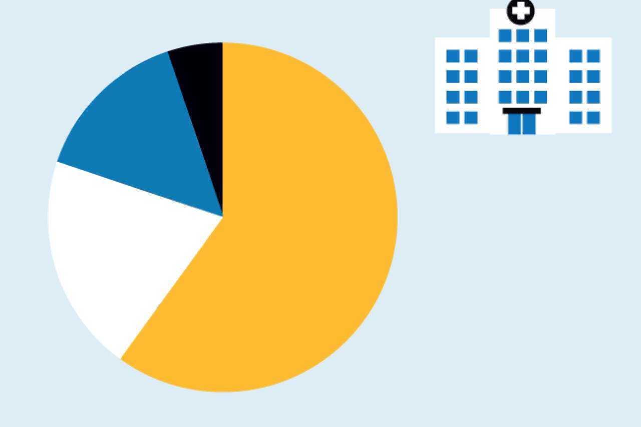 Vector illustration of a graph and hospital