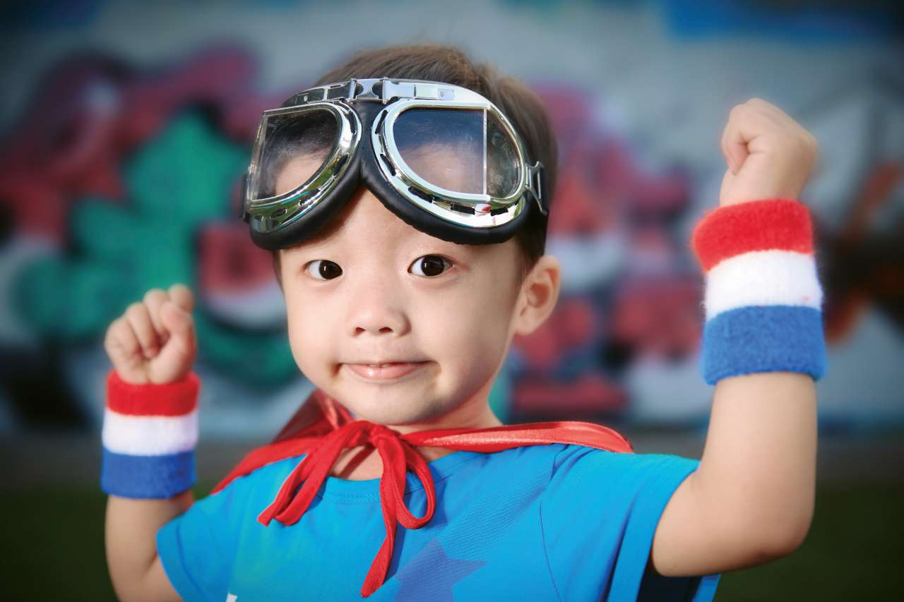 Young superhero patient