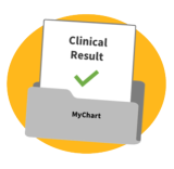 Clinical result inside of folder