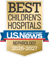 U.S. News Best Children's Hospitals badge, Nephrology 2026–2027