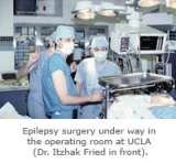 Epilepsy surgery underway in the operation room at UCLA