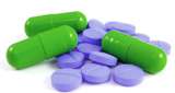 Green and purple pills