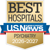 U.S. News Best Hospitals Psychiatry badge 2026–2027