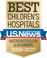 Best Children's Hospitals U.S. News badge: Gastroenterology &amp; GI Surgery 2026–2027