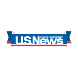 Logo: "High Performing Hospitals" by U.S. News & World Report, 2024-2025, encircled by a laurel wreath.