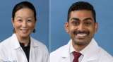 Adjacent head shots of Drs. Choe and Singh smiling at camera