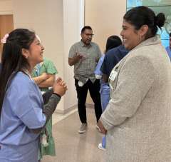 Turner-UCLA Allied Health students with Maria Estrada, Program Manager, after a healthcare administration panel