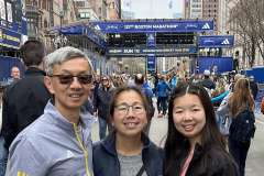 Joe Hong, MD at Boston marathon with family 