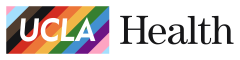 UCLA Health Logo with rainbow colors in the background