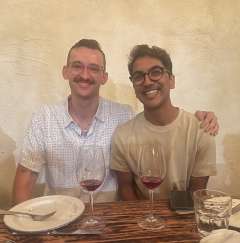 Drs. Higgins and Shaw at dinner