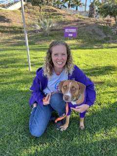 monica moore with dog