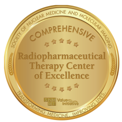 Gold seal for Radiopharmaceutical Therapy Center of Excellence, marked comprehensive.