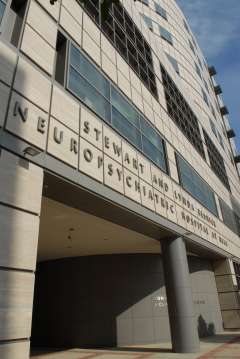Exterior of the Stewart and Lynda Resnick Neuropsychiatric Hospital at UCLA, located within Ronald Reagan UCLA Medical Center.
