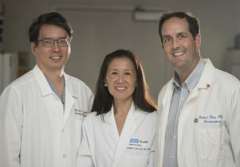 Dr. Linda Liau, center and Drs. William Yong, left, and Robert Prins