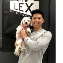Dr. Kim and his dog, Lexy.