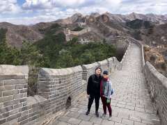 DR. YIN, RIGHT, HIKING THE GREAT WALL