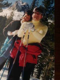 Lawrence Yeatman and wife skiing
