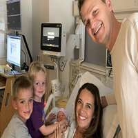 Marisa Peters and family with newborn