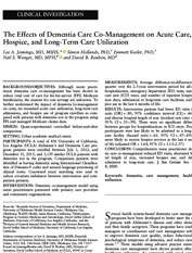 The Effects of Dementia Care Co Management on Acute Care