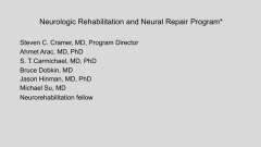 Grey background with black text listing Neurology Rehabilitation Program personnel, the same list as on the page linked below