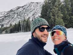 Emma Huebner, MD, CA-3 skiing with friend