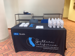 A welcome table with gifts