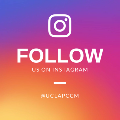 Follow us on instagram call to action with logo that links to the UCLA Pulmonary instagram account