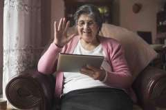 Older woman using a tablet device