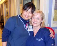 Nurses Filma and Gina smiling