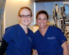 Nurses Lauren and Jeanine smiling 