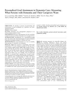 Personalized Goal Attainment in Dementia Care: Measuring What Persons with Dementia and Their Caregivers Want