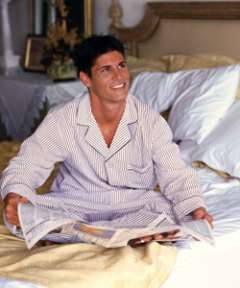 man wearing pajamas