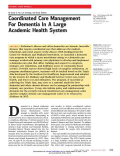 Coordinated Care Management For Dementia in a Large Academic Health System image