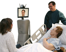 Virtual physician presence at the bedside with the In-Touch robot.