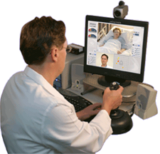 Telepresence from the doctor's office or a remote off-site location