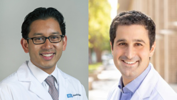 headshots of Drs. Neelankavil in an indoor setting and Fielding-Singh in an outdoor setting