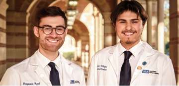 two men smiling