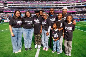 Priyam V. Tripathi, MD, joins Angie Jones at UCLA Health-Chargers cancer awareness game