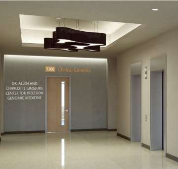 Mock image of the Center for Precision Genomic Medicine entrance