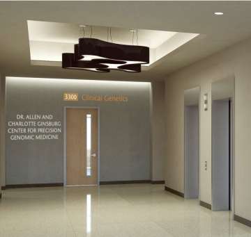 Mock-up of the Center for Precision Genomic Medicine entrance